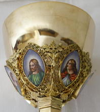 Solid silver gilt antique Gothic Chalice.